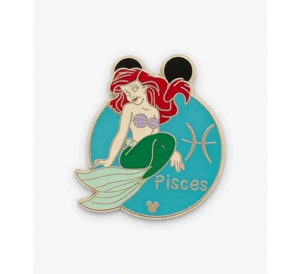 Little Mermaid Ariel Pisces Zodiac Individual Pin Disney Park Trading Pins